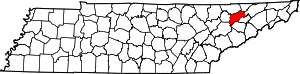 Map Of Tennessee Highlighting Grainger County