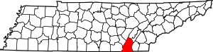 Map Of Tennessee Highlighting Hamilton County