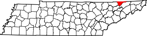 Map Of Tennessee Highlighting Hancock County