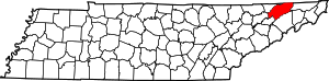 Map Of Tennessee Highlighting Hawkins County