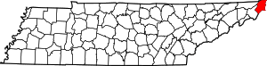 Map Of Tennessee Highlighting Johnson County