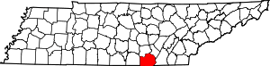 Map Of Tennessee Highlighting Marion County