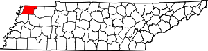 Map Of Tennessee Highlighting Obion County