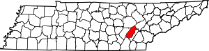 Map Of Tennessee Highlighting Rhea County