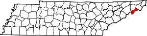 Map Of Tennessee Highlighting Unicoi County