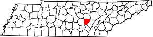 Map Of Tennessee Highlighting Van Buren County