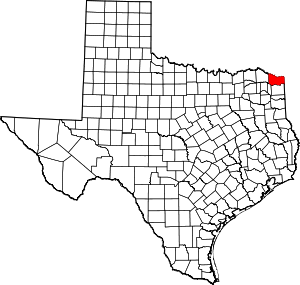 Map Of Texas Highlighting Bowie County