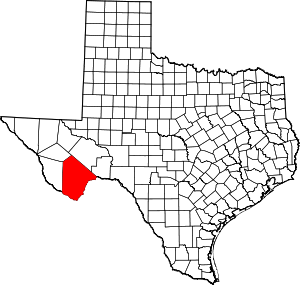 Map Of Texas Highlighting Brewster County