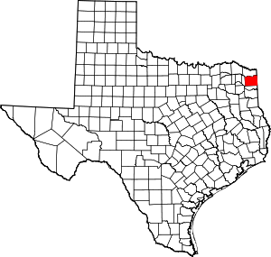 Map Of Texas Highlighting Cass County