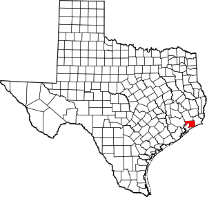 Map Of Texas Highlighting Chambers County