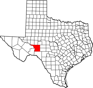 Map Of Texas Highlighting Crockett County