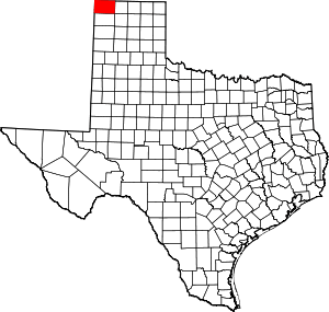 Map Of Texas Highlighting Dallam County