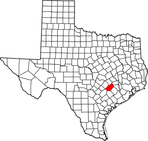 Map Of Texas Highlighting Fayette County