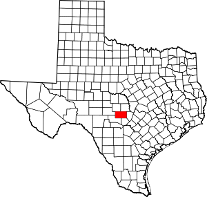 Map Of Texas Highlighting Gillespie County