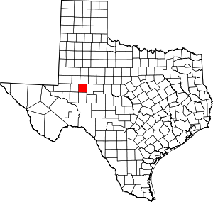 Map Of Texas Highlighting Glasscock County