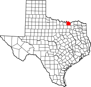 Map Of Texas Highlighting Grayson County