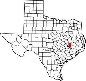 Map Of Texas Highlighting Grimes County