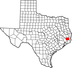 Map Of Texas Highlighting Hardin County