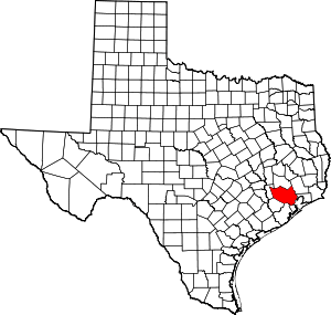 Map Of Texas Highlighting Harris County