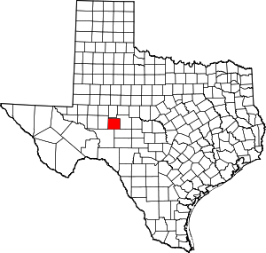 Map Of Texas Highlighting Irion County