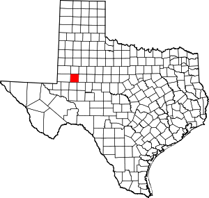 Map Of Texas Highlighting Martin County