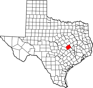 Map Of Texas Highlighting Milam County