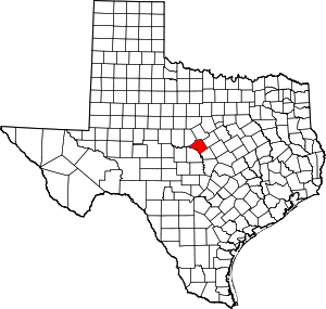 Map Of Texas Highlighting Mills County