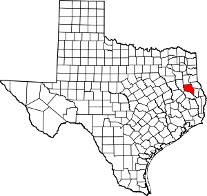 Map Of Texas Highlighting Nacogdoches County