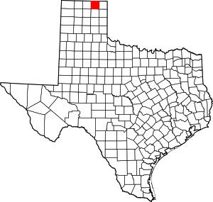 Map Of Texas Highlighting Ochiltree County