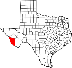 Map Of Texas Highlighting Presidio County