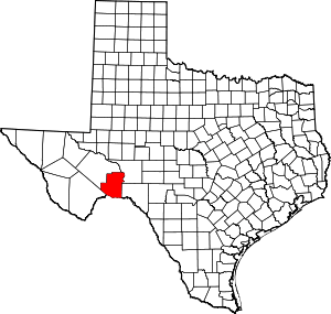 Map Of Texas Highlighting Terrell County