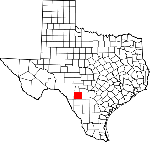 Map Of Texas Highlighting Uvalde County