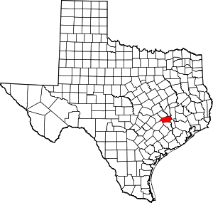 Map Of Texas Highlighting Washington County