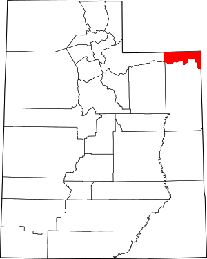Map Of Utah Highlighting Daggett County