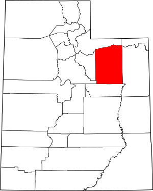 Map Of Utah Highlighting Duchesne County