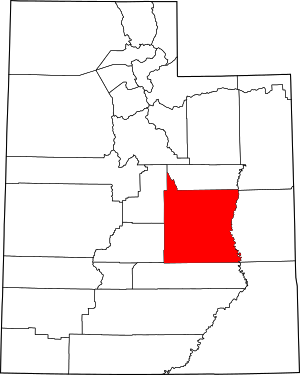 Map Of Utah Highlighting Emery County