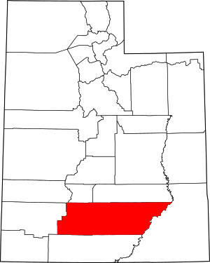 Map Of Utah Highlighting Garfield County