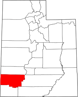 Map Of Utah Highlighting Iron County