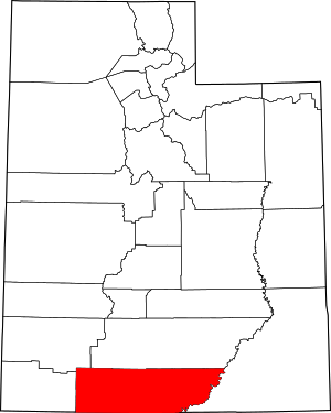 Map Of Utah Highlighting Kane County