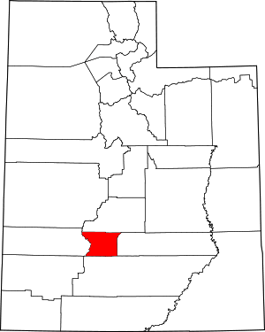 Map Of Utah Highlighting Piute County