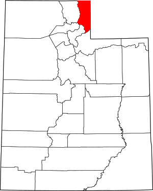 Map Of Utah Highlighting Rich County