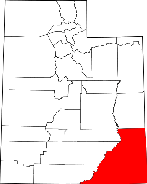 Map Of Utah Highlighting San Juan County