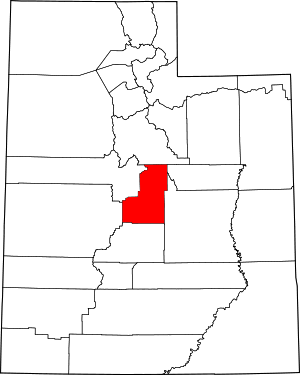 Map Of Utah Highlighting Sanpete County