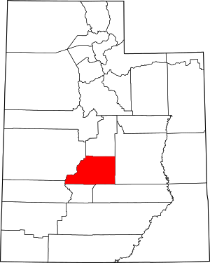 Map Of Utah Highlighting Sevier County