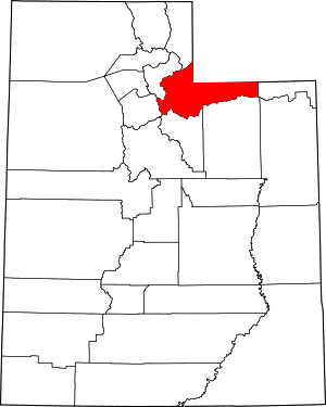 Map Of Utah Highlighting Summit County