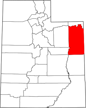 Map Of Utah Highlighting Uintah County