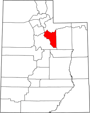 Map Of Utah Highlighting Wasatch County