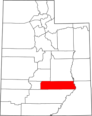 Map Of Utah Highlighting Wayne County