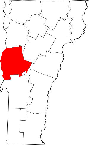 Map Of Vermont Highlighting Addison County