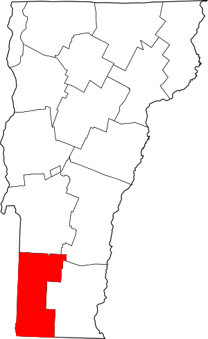 Map Of Vermont Highlighting Bennington County